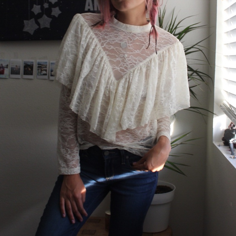 Zara Basic Lace Top - Picture 6 of 7